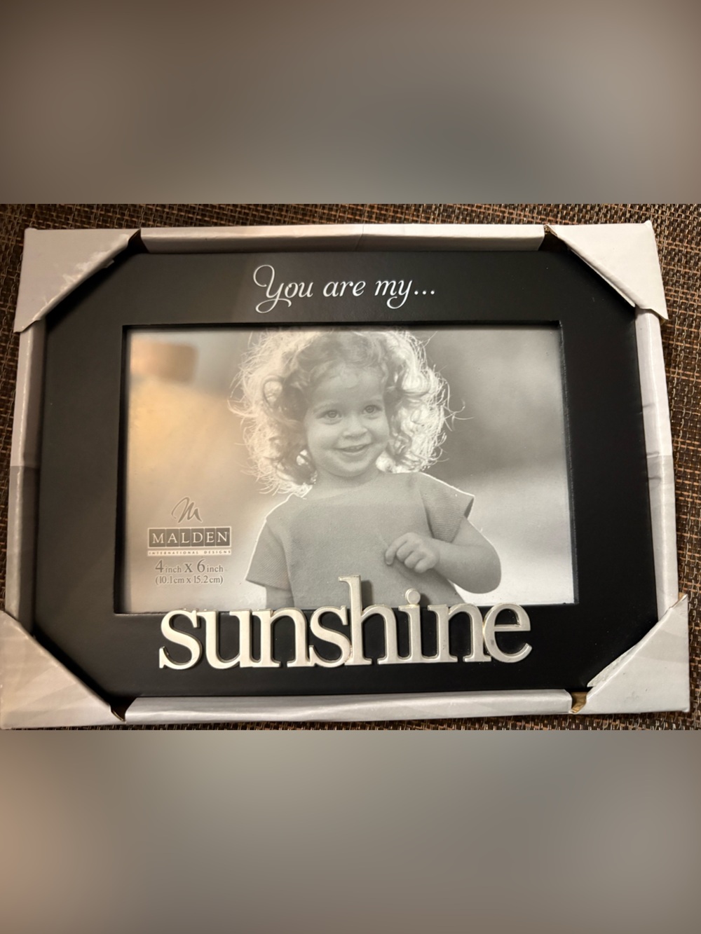 Malden Black Kids 'Sunshine' Photo Frame with Raised Silver Lettering